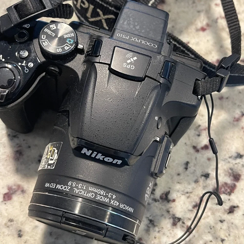 Nikon Coolpix P510 Digital Camera GPS 42x Optical Zoom 16MP Black With bag‎